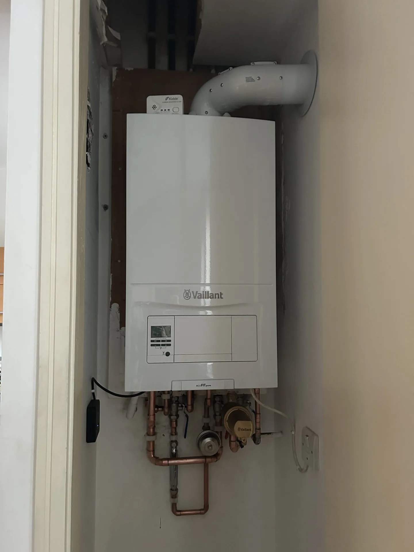 Finished boiler installation ready for commissioning