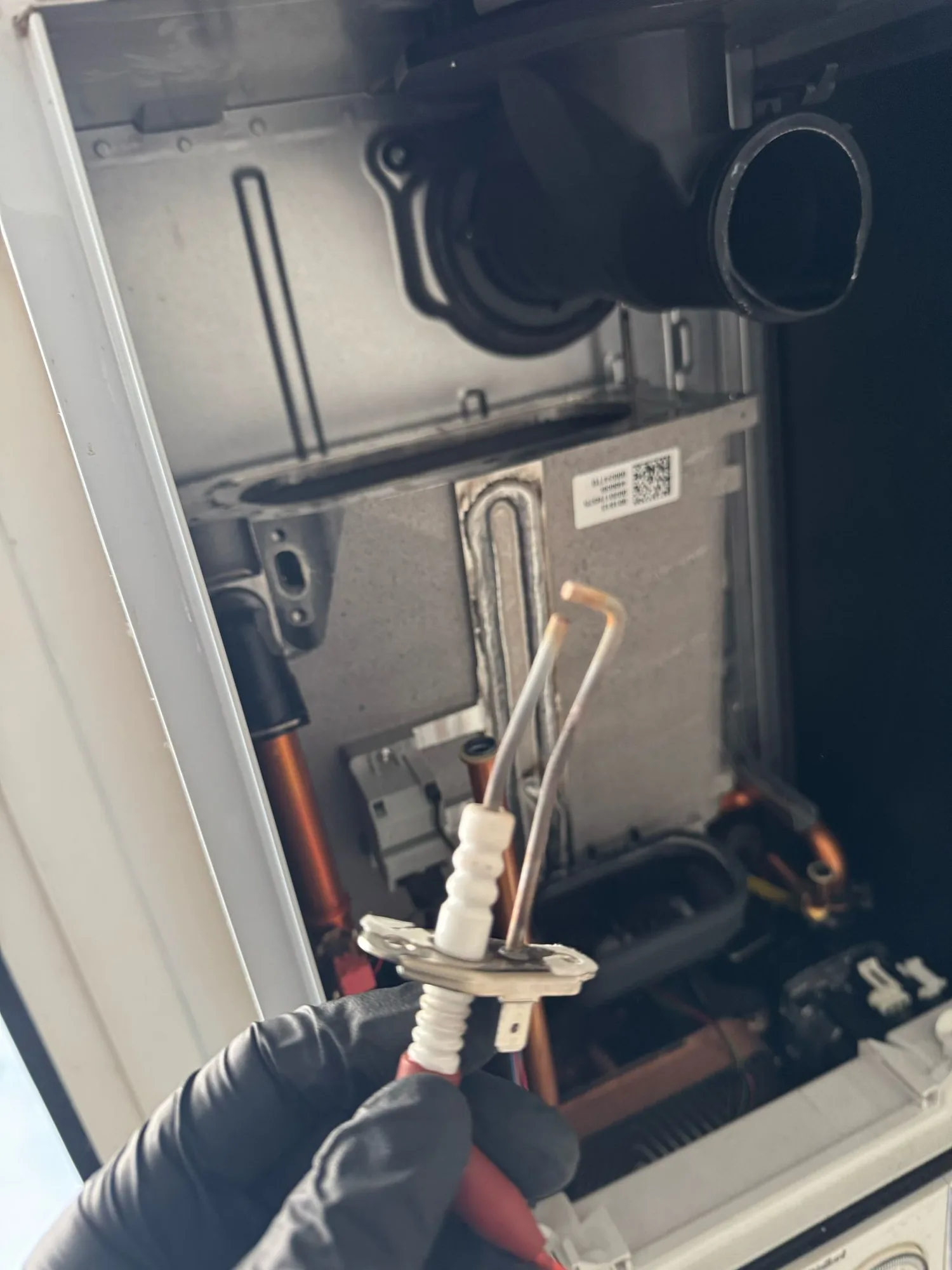 Boiler gas pressure test in progress